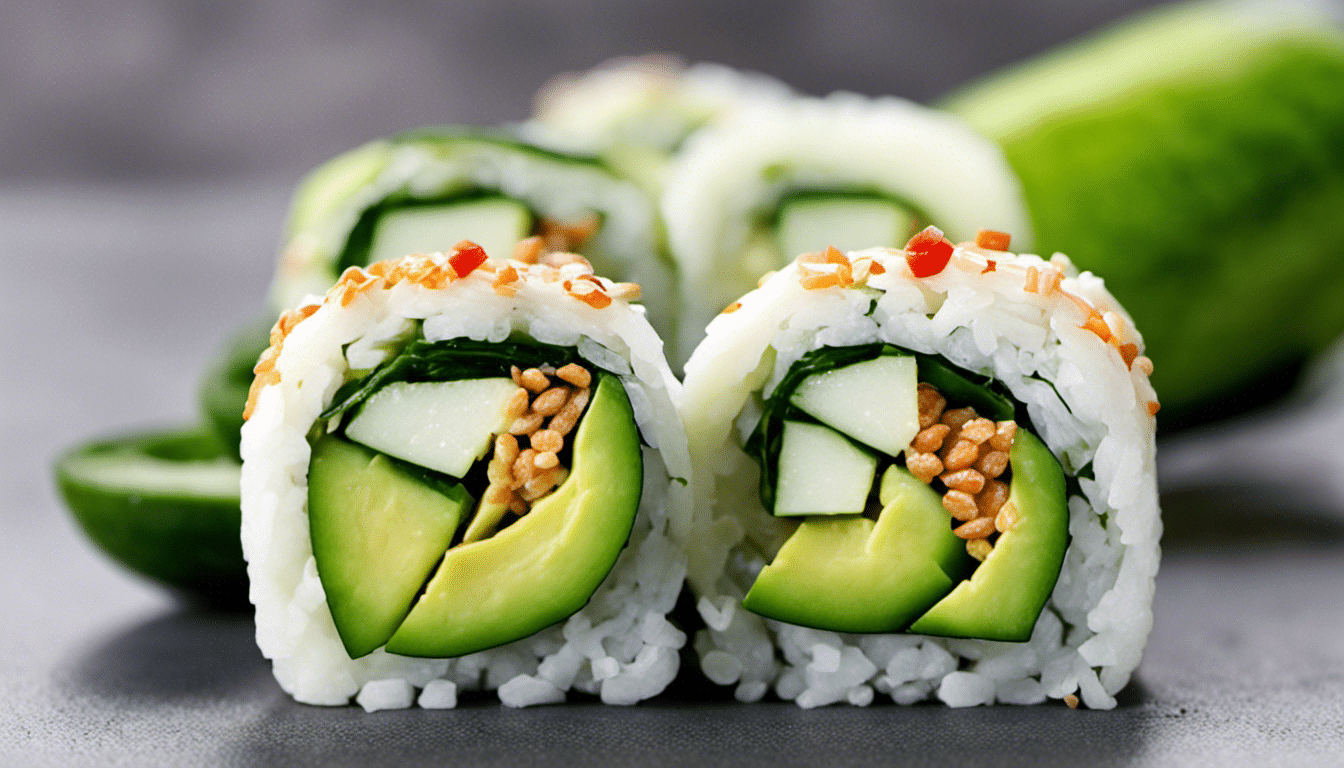 Cucumber and Avocado Sushi Rolls