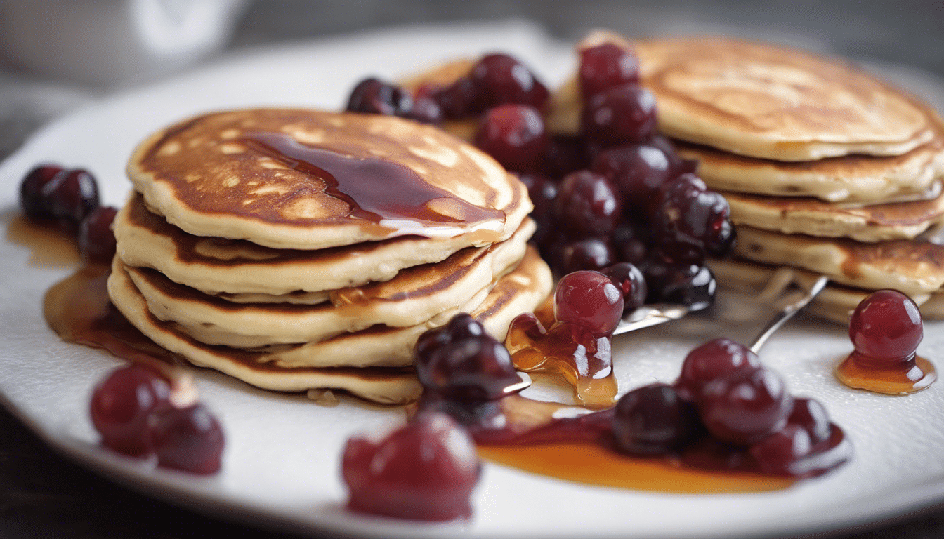 Currant Pancakes with Maple Syrup