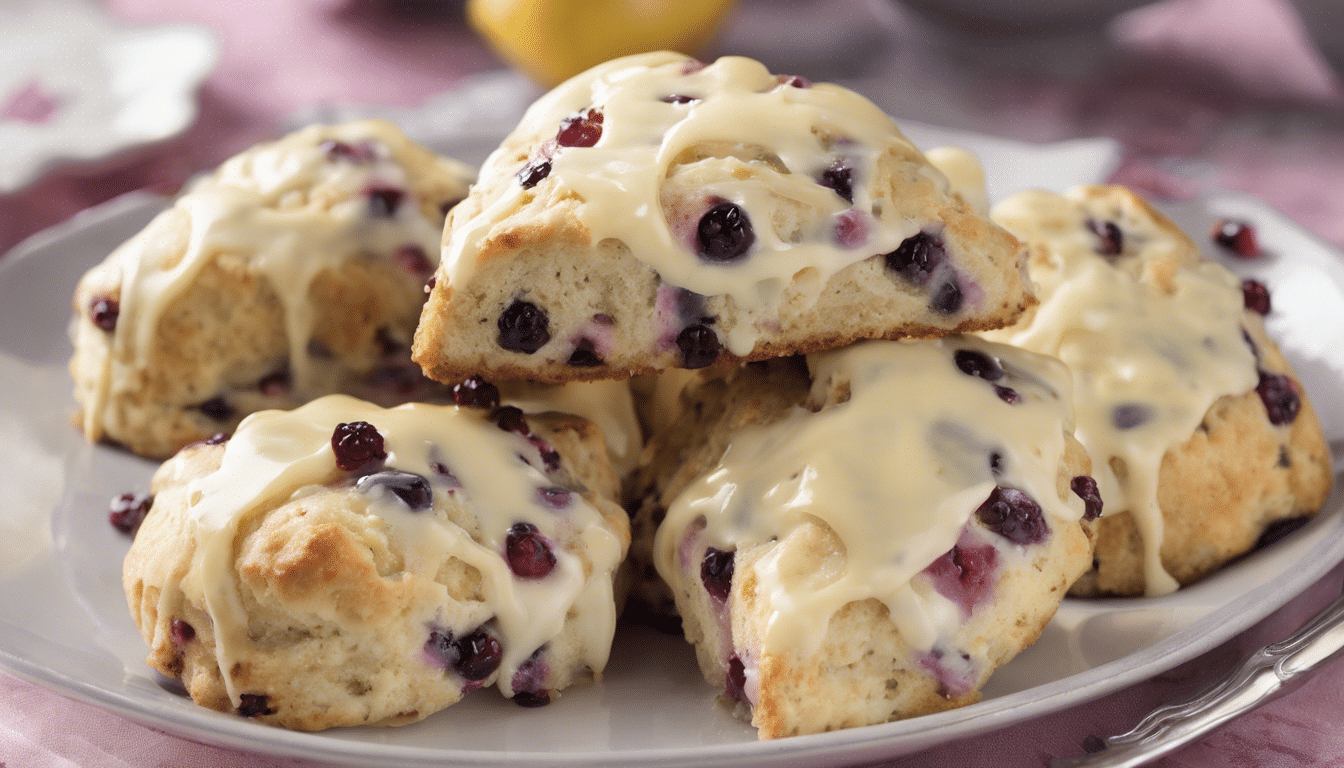 Currant Scones with Lemon Glaze