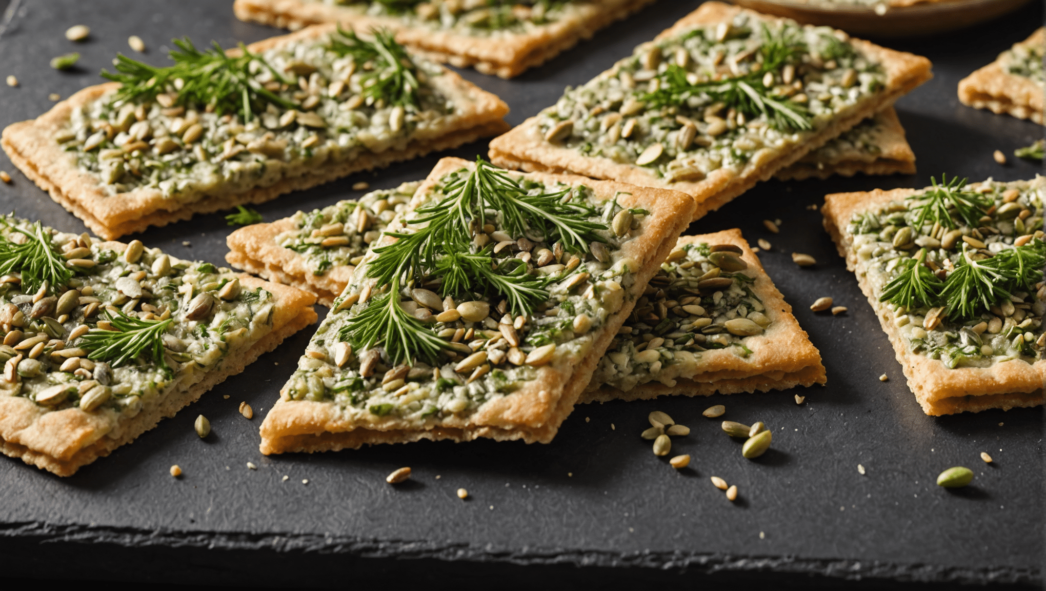 Dill Seed Flatbread Crackers on Board