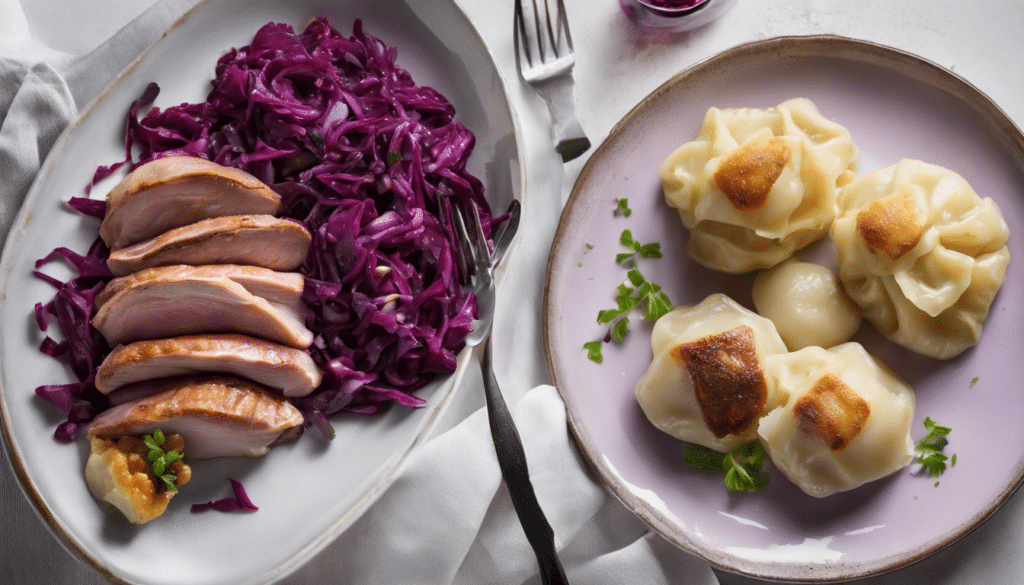 Duck Breast with Red Cabbage and Dumplings