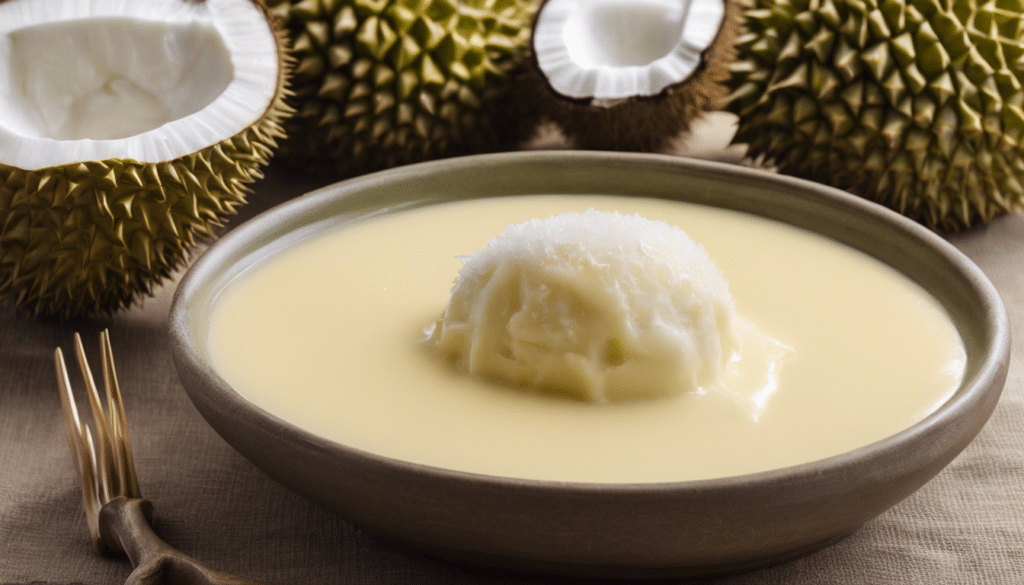 Durian and Coconut Milk Pudding
