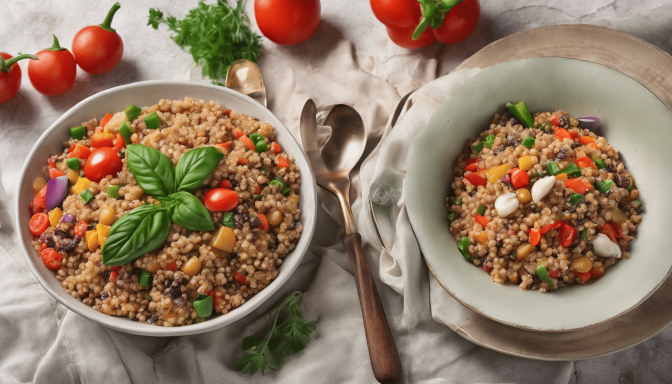 Plate of Farro and Quinoa with Vegetables