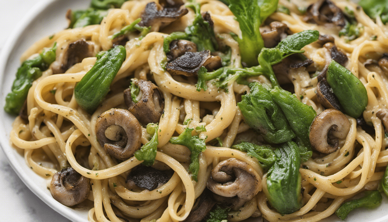 Fiddlehead and Wild Mushroom Linguine