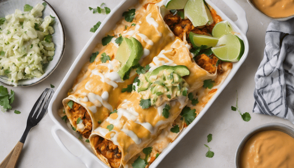 Fish Enchiladas with Creamy Chipotle Lime Sauce