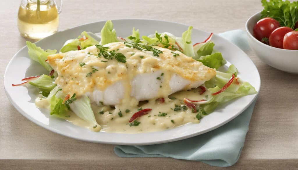 Fish Fillet with Endive and Cheese Sauce