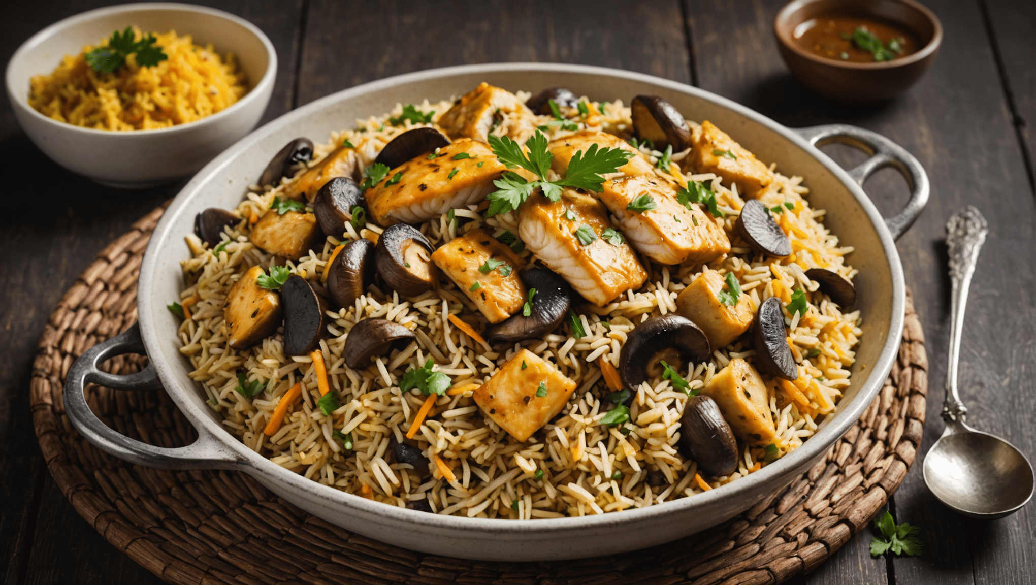 Fish Mushroom Pulao