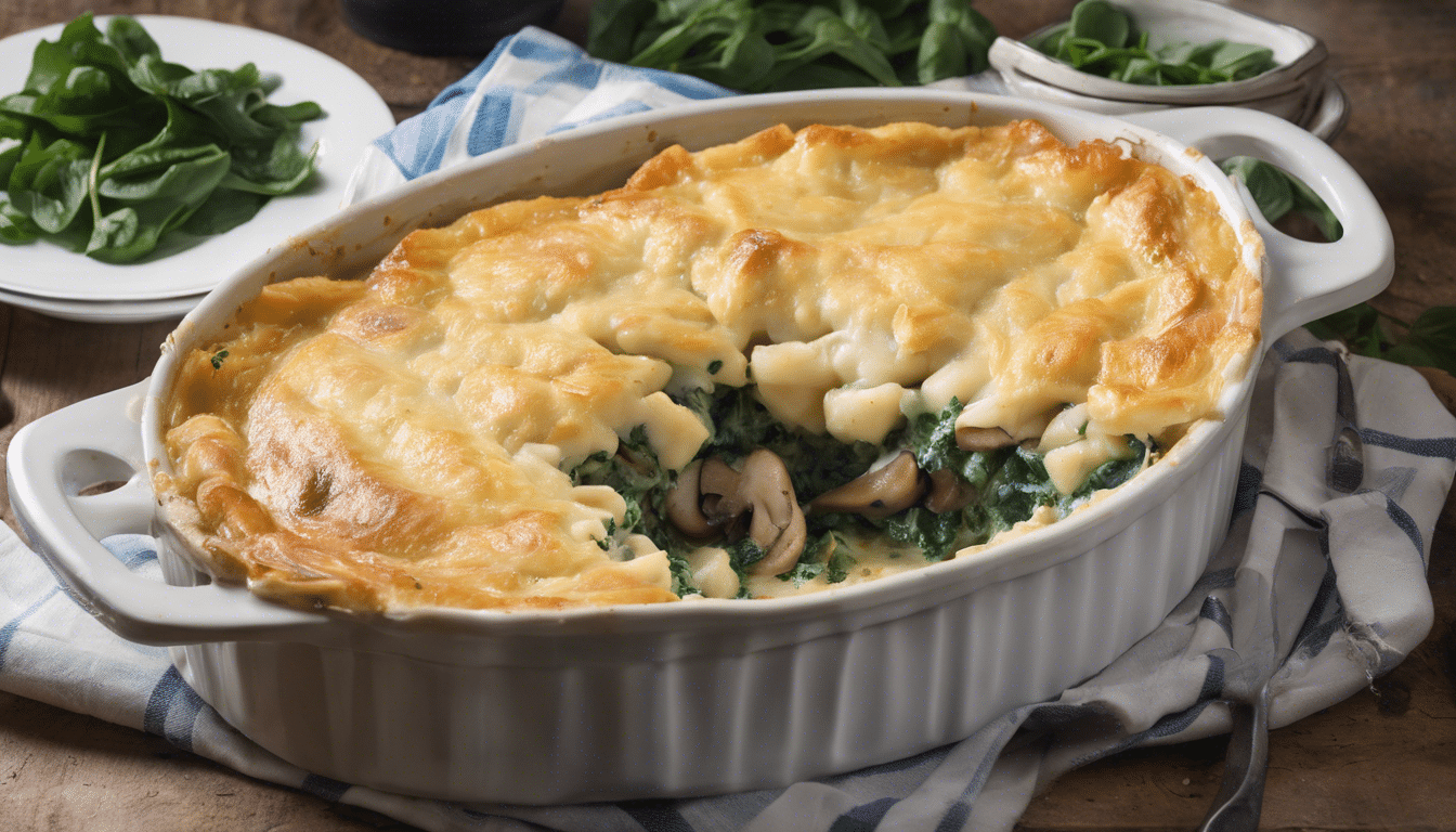 Fish Pie with Mushrooms and Spinach