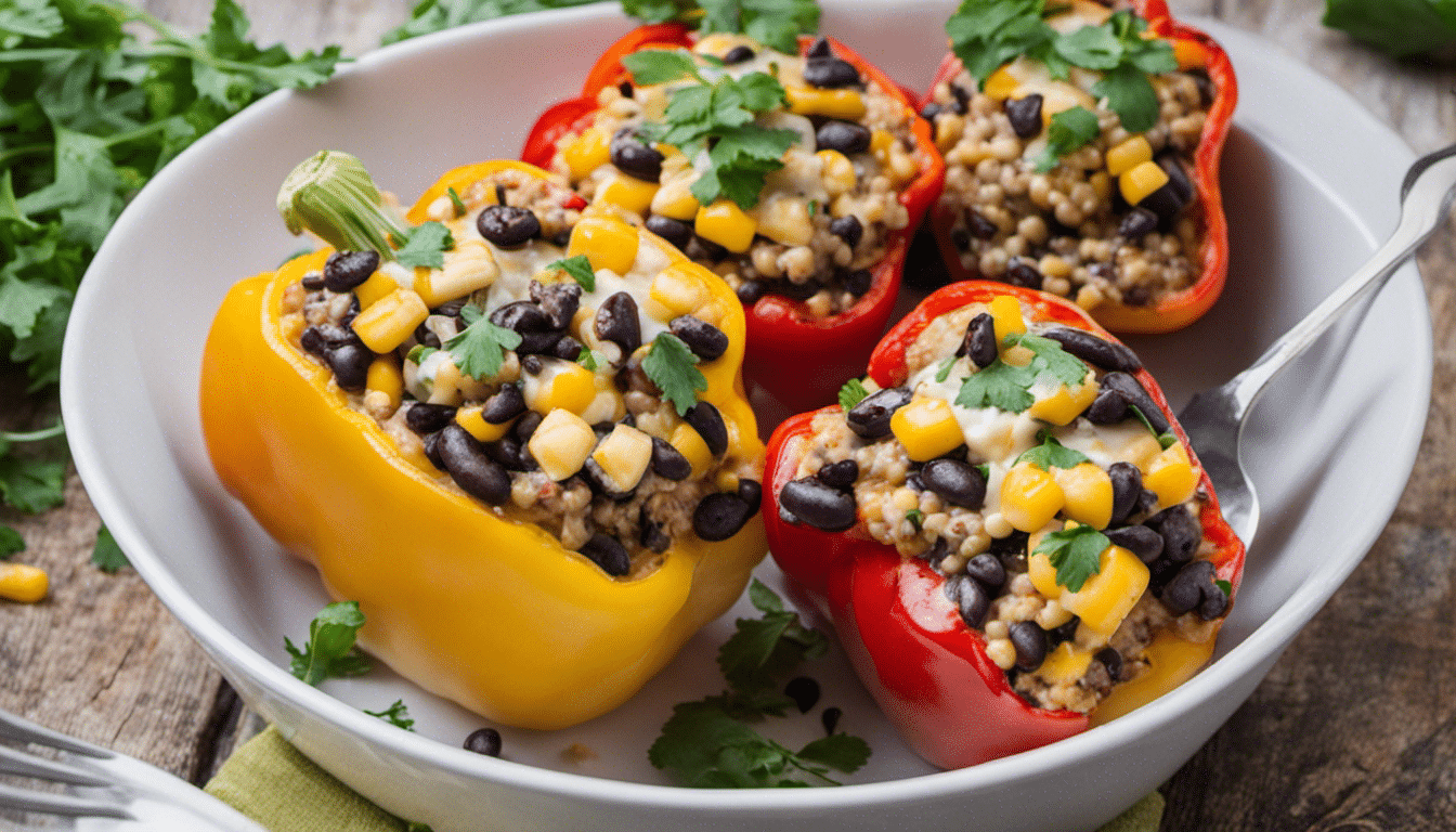 Fish Stuffed Bell Peppers with Corn and Black Beans