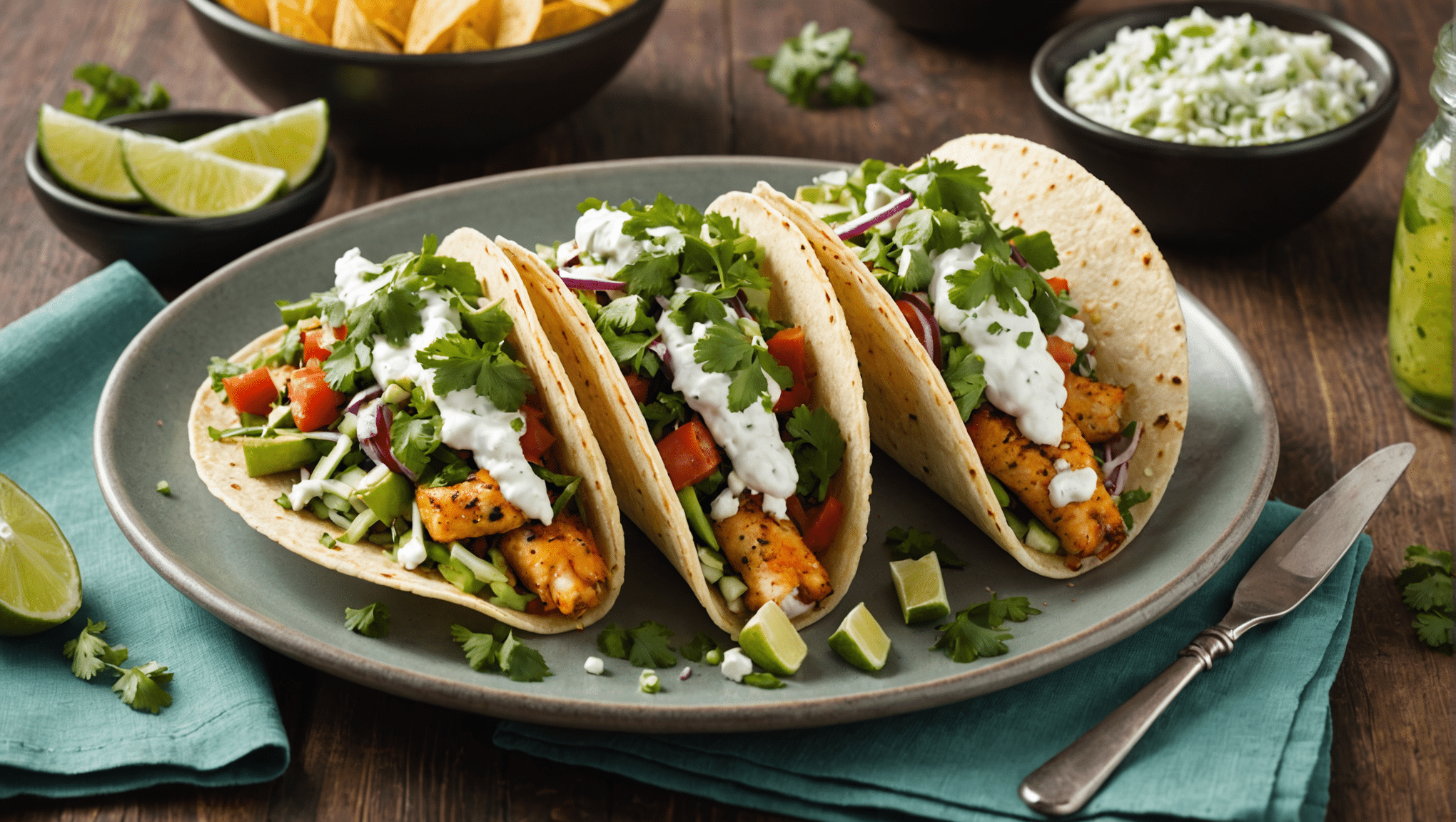 Fish Tacos with Cilantro Slaw