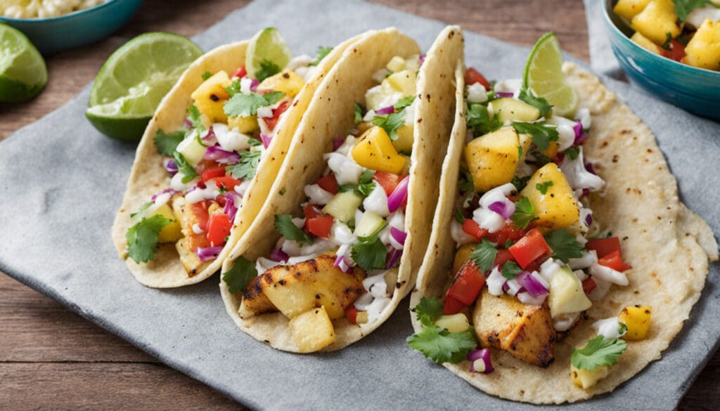 Fish Tacos with Grilled Pineapple Salsa