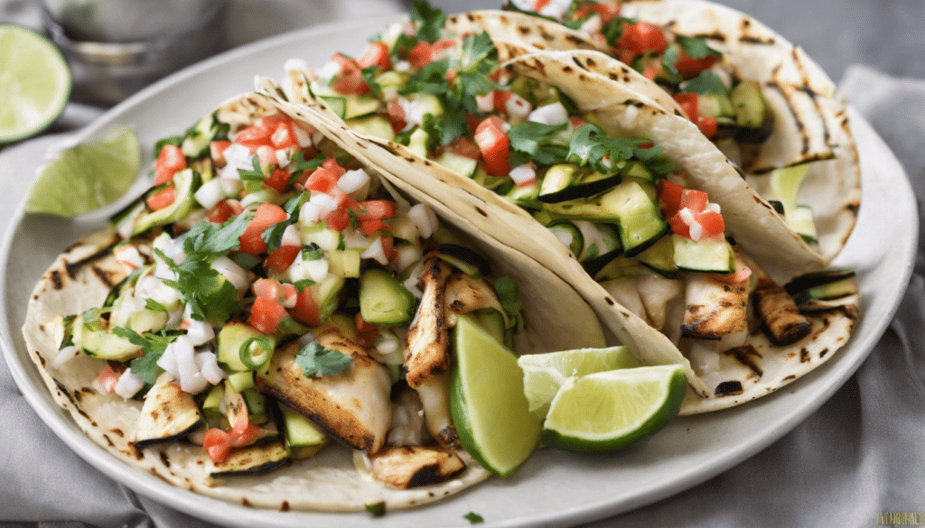 Fish Tacos with Grilled Zucchini Salsa