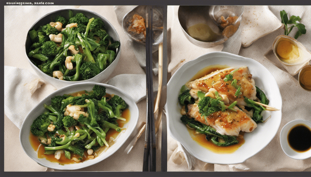 Fish and Stir-Fried Greens in Garlic Ginger Sauce