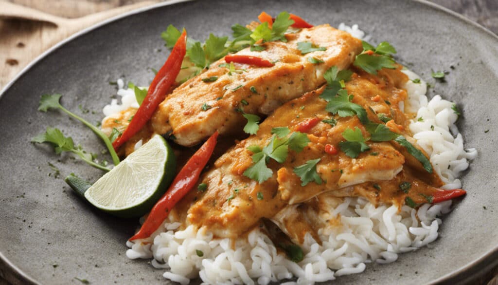 Fish in Spicy Roasted Coconut Sauce