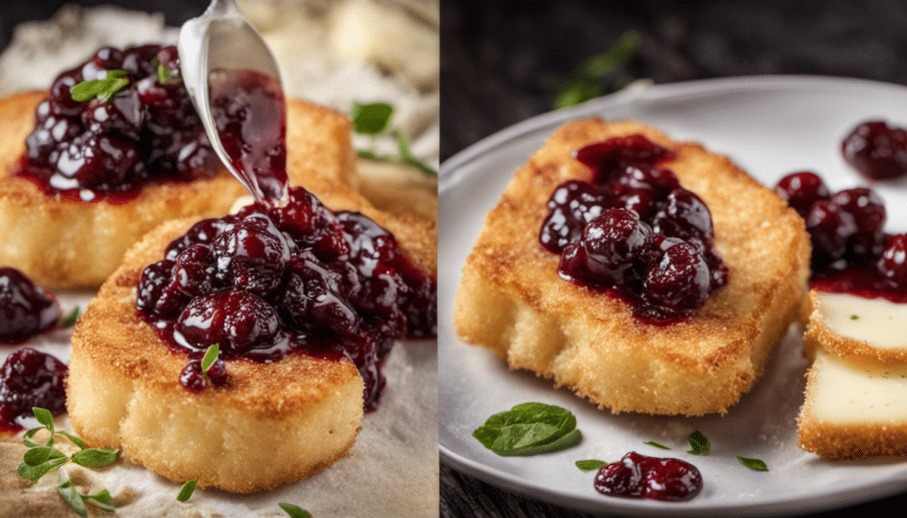 Fried Cheese with Cranberry Jam