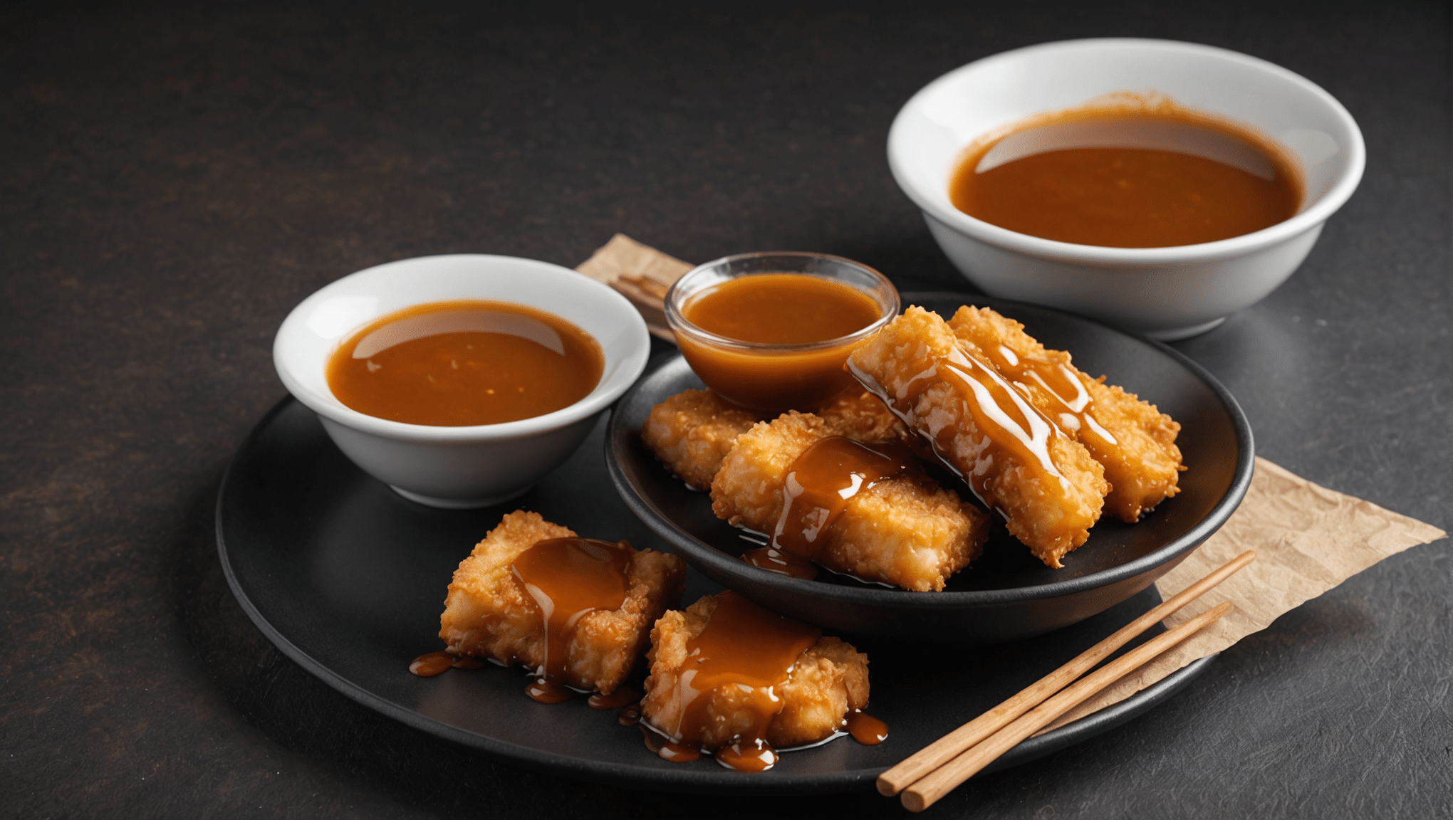 Fried Landang and Caramel Sauce