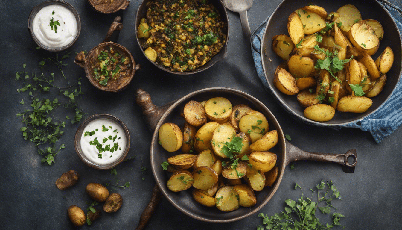 Image of Fried Potatoes with Blue Fenugreek