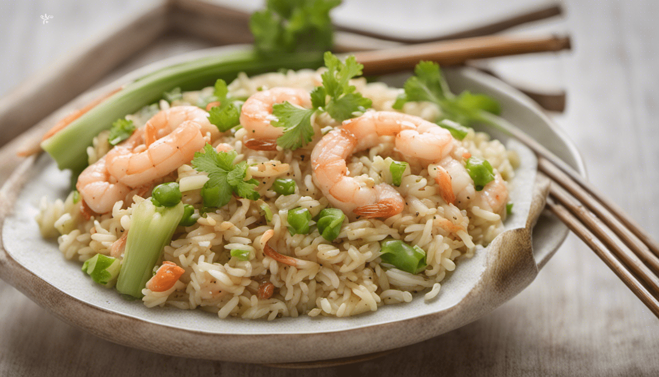 Fried Rice with Celery Leaf and Shrimp