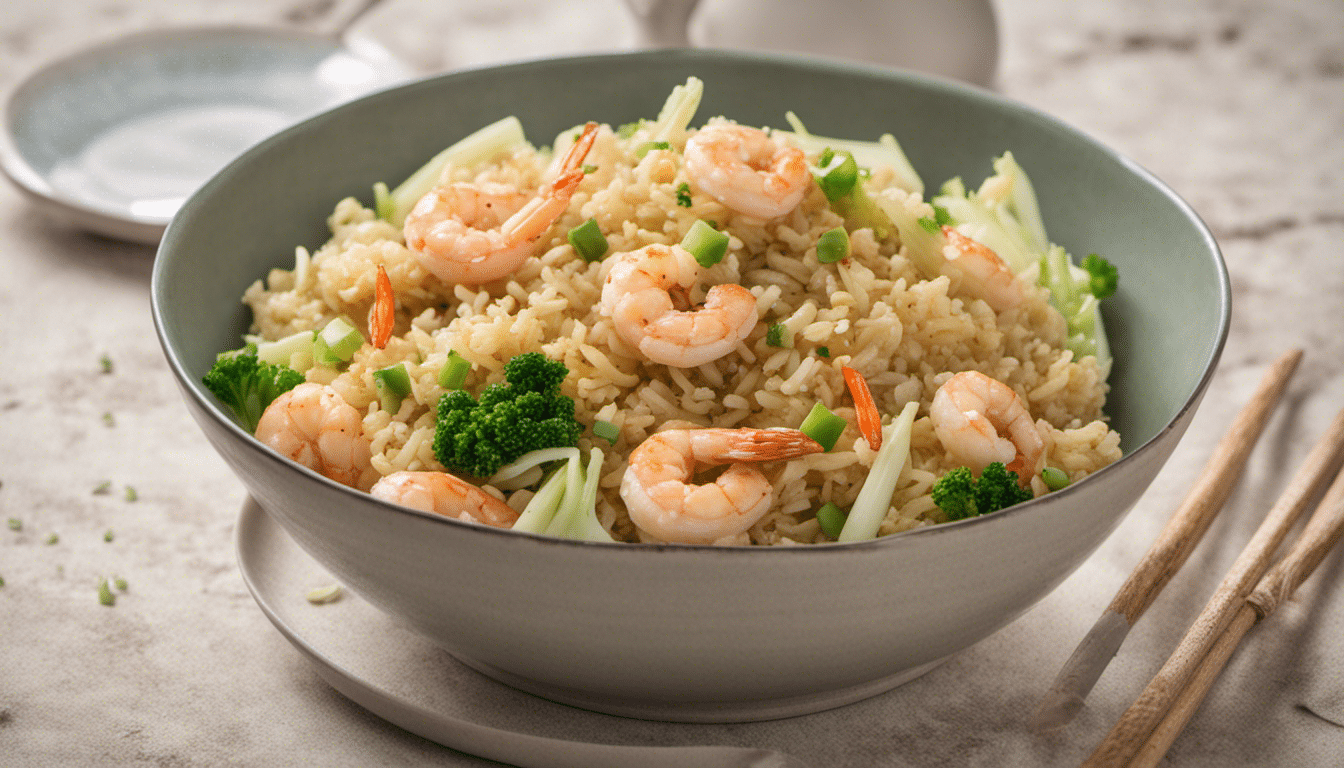 Fried Rice with Fresh Vegan Shrimp and Chinese Cabbage