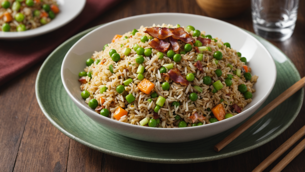 Fried Rice with Welsh Onion and Bacon