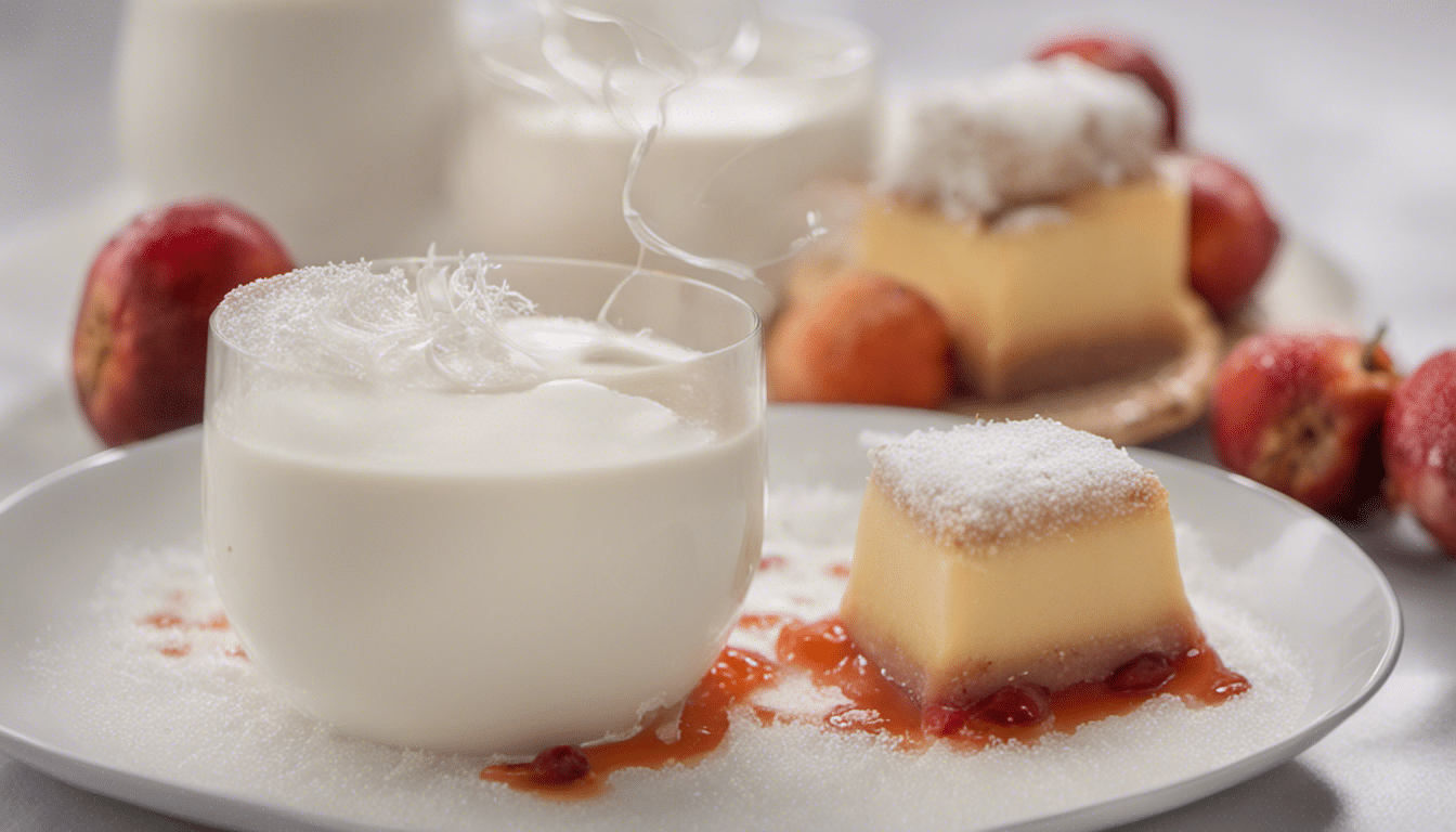 Gac fruit and coconut milk dessert