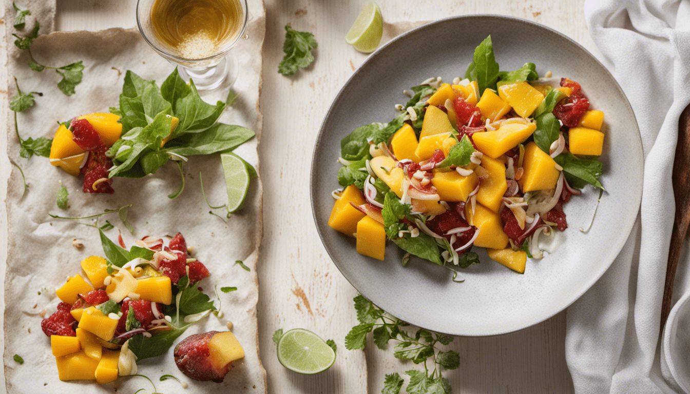 Gac fruit and mango salad