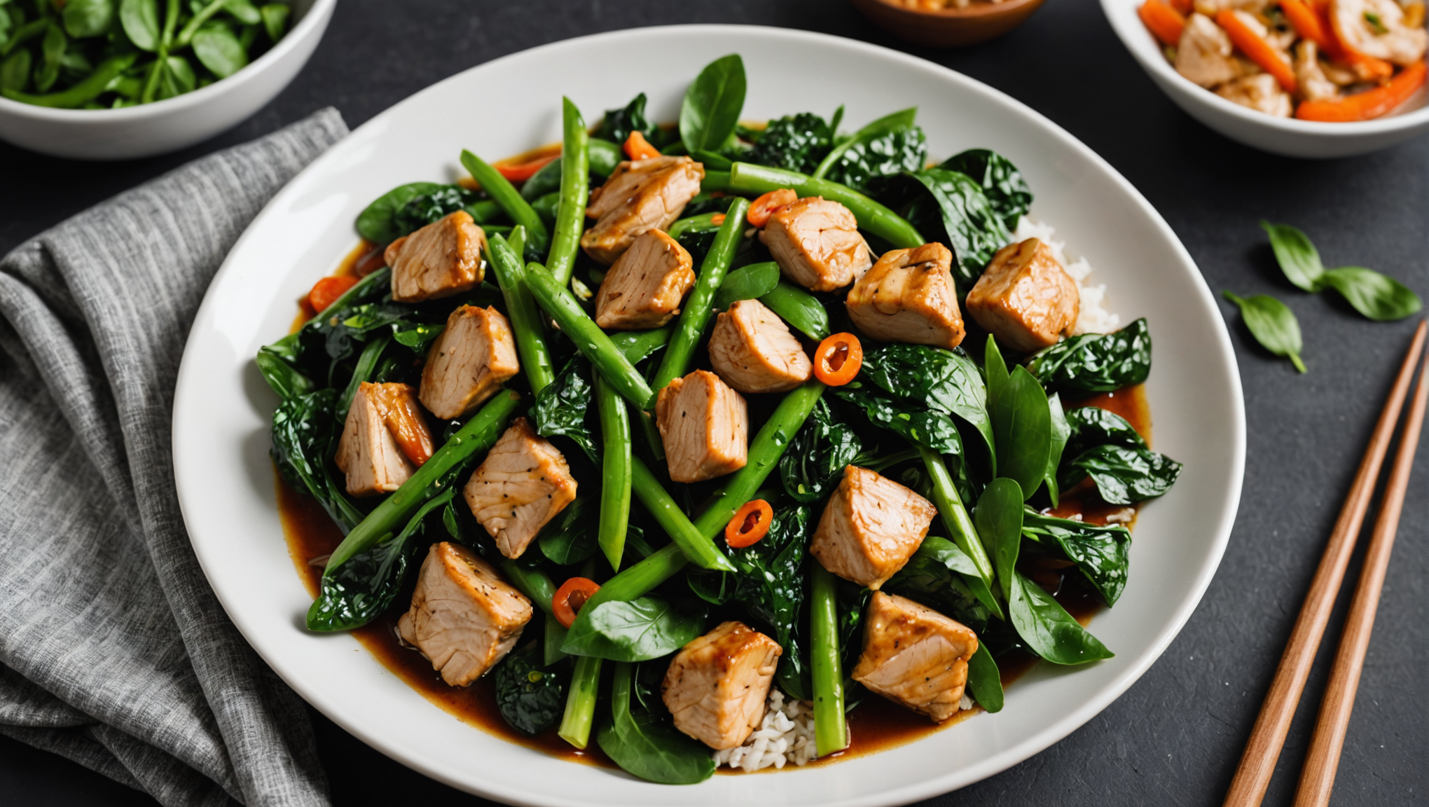 Garlic Sheep Sorrel Chicken Stir-Fry