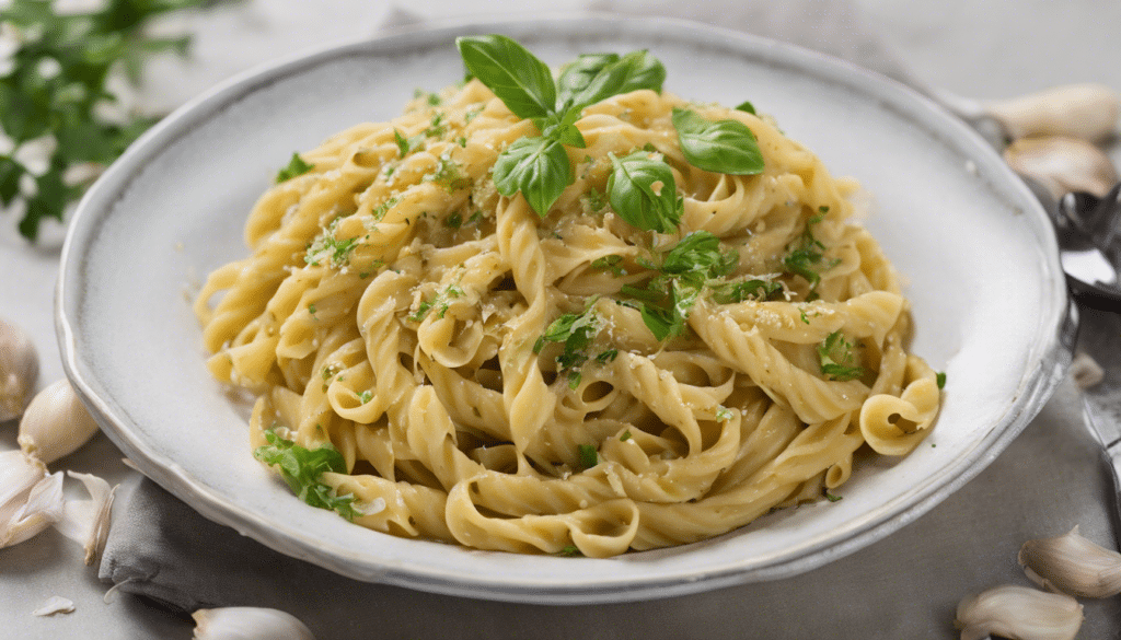 Garlic and Curry Plant Pasta
