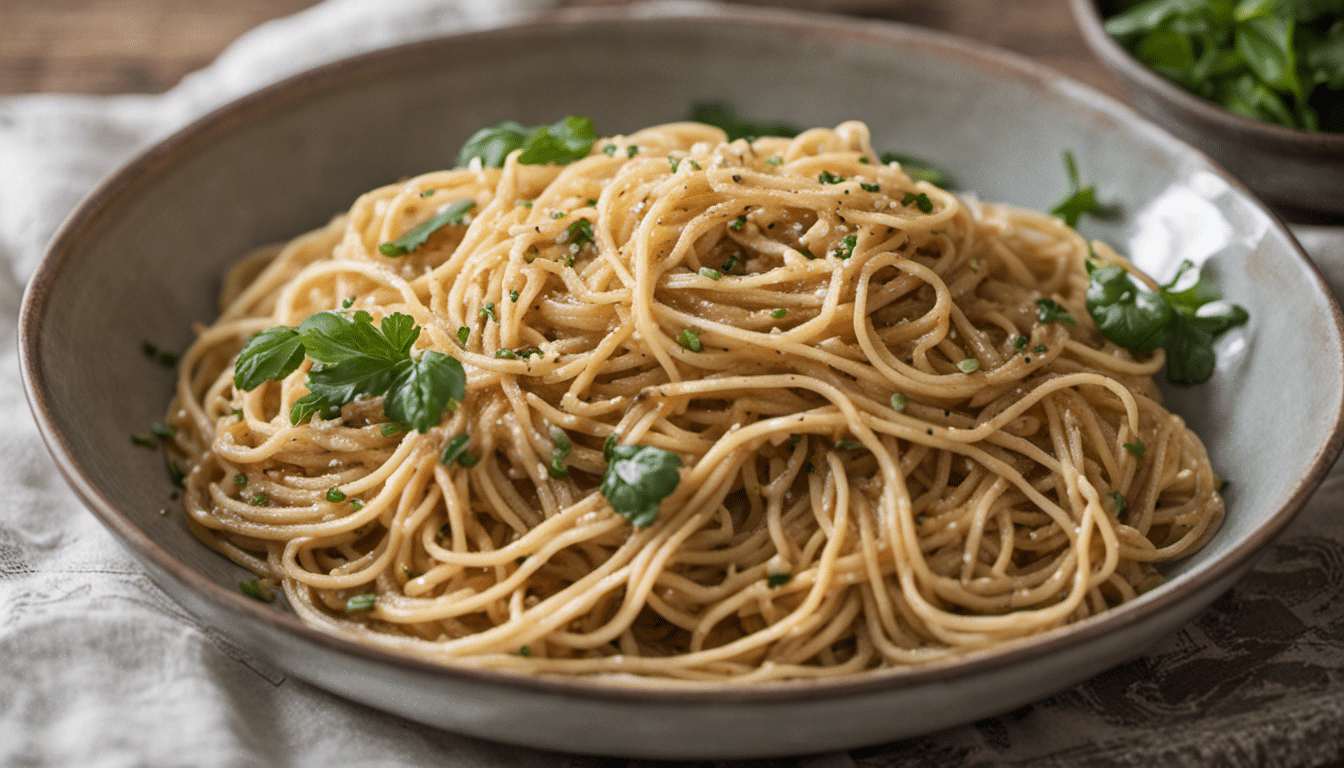 Garlicky Soybean Spaghetti