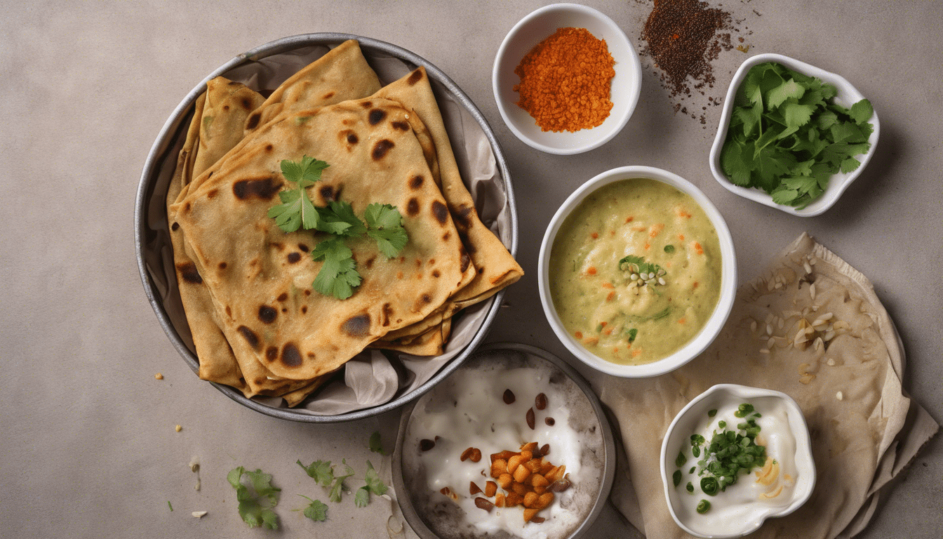 Gobi Paratha Bowl with Accompaniments