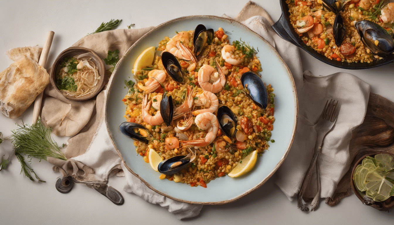 A delicious serving of Grains of Selim and Seafood Paella