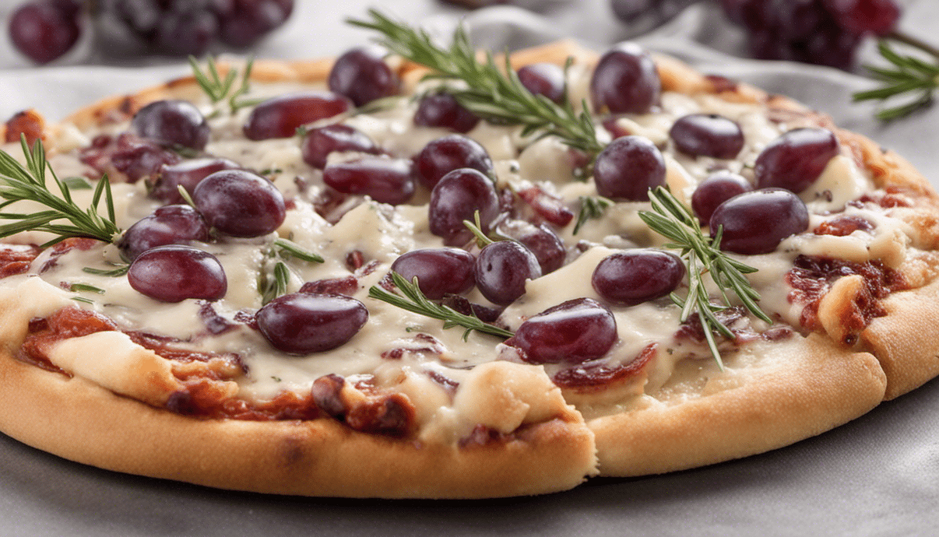 Grape Pizza with Gorgonzola and Rosemary