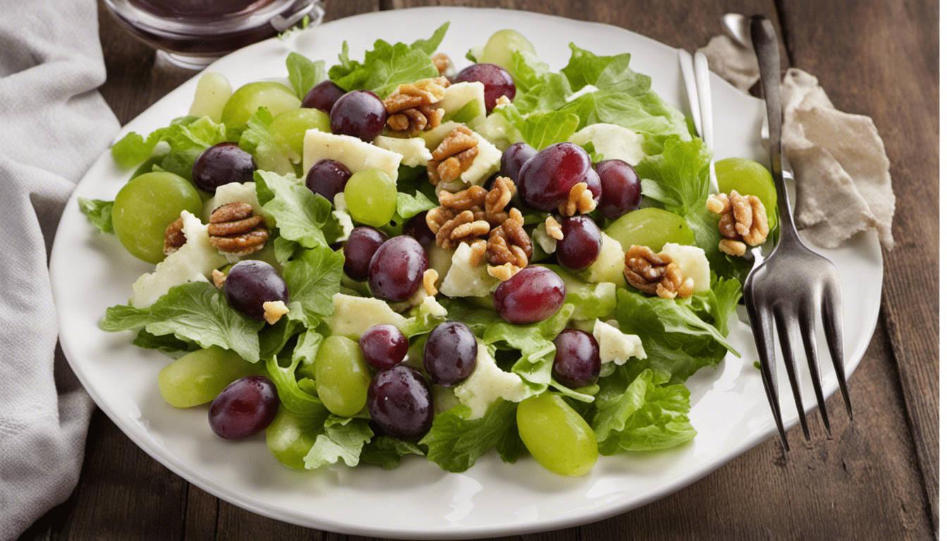 Grape and Walnut Salad with Honey Lemon Dressing