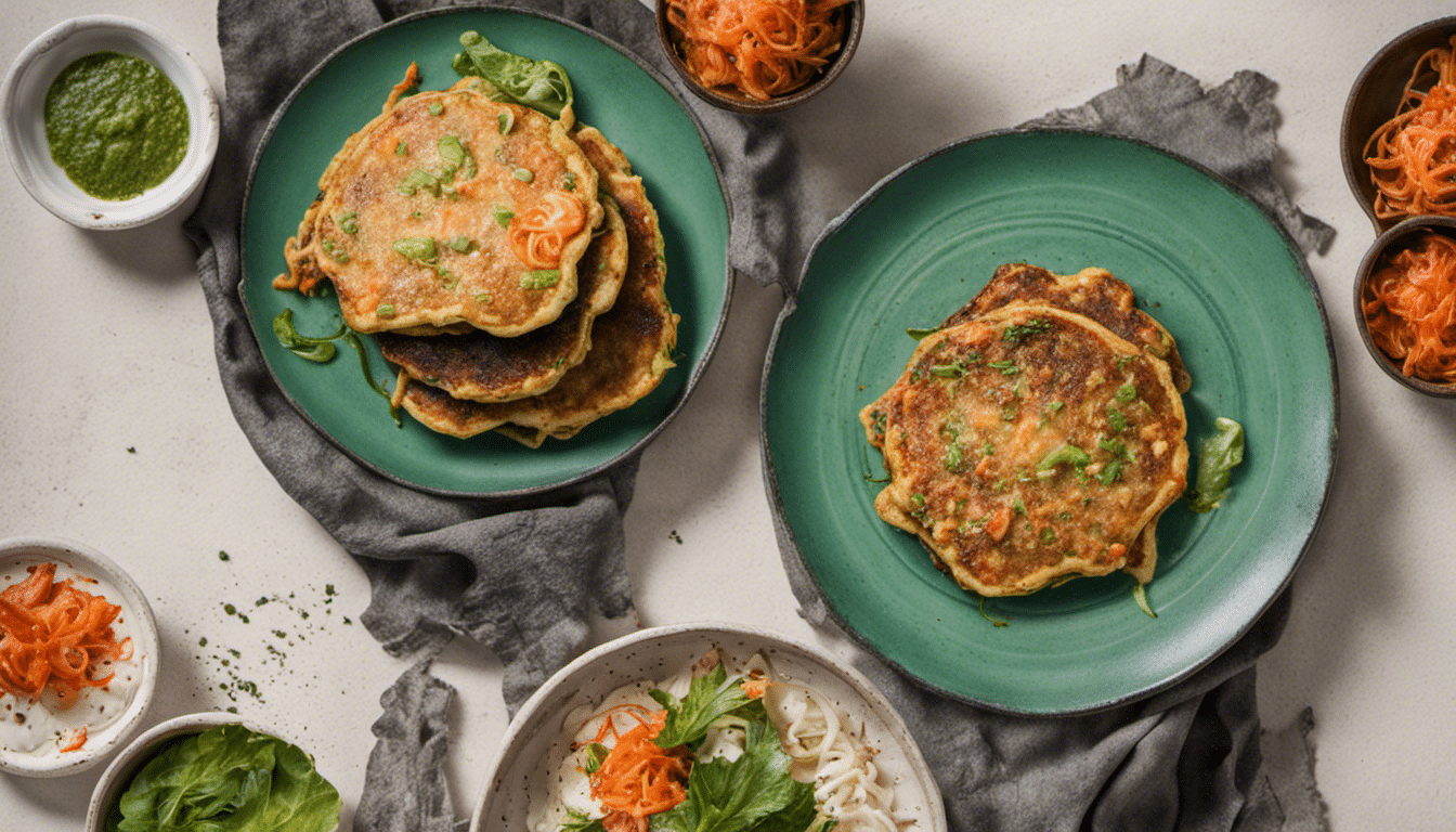 Green Laver and Kimchi Pancakes