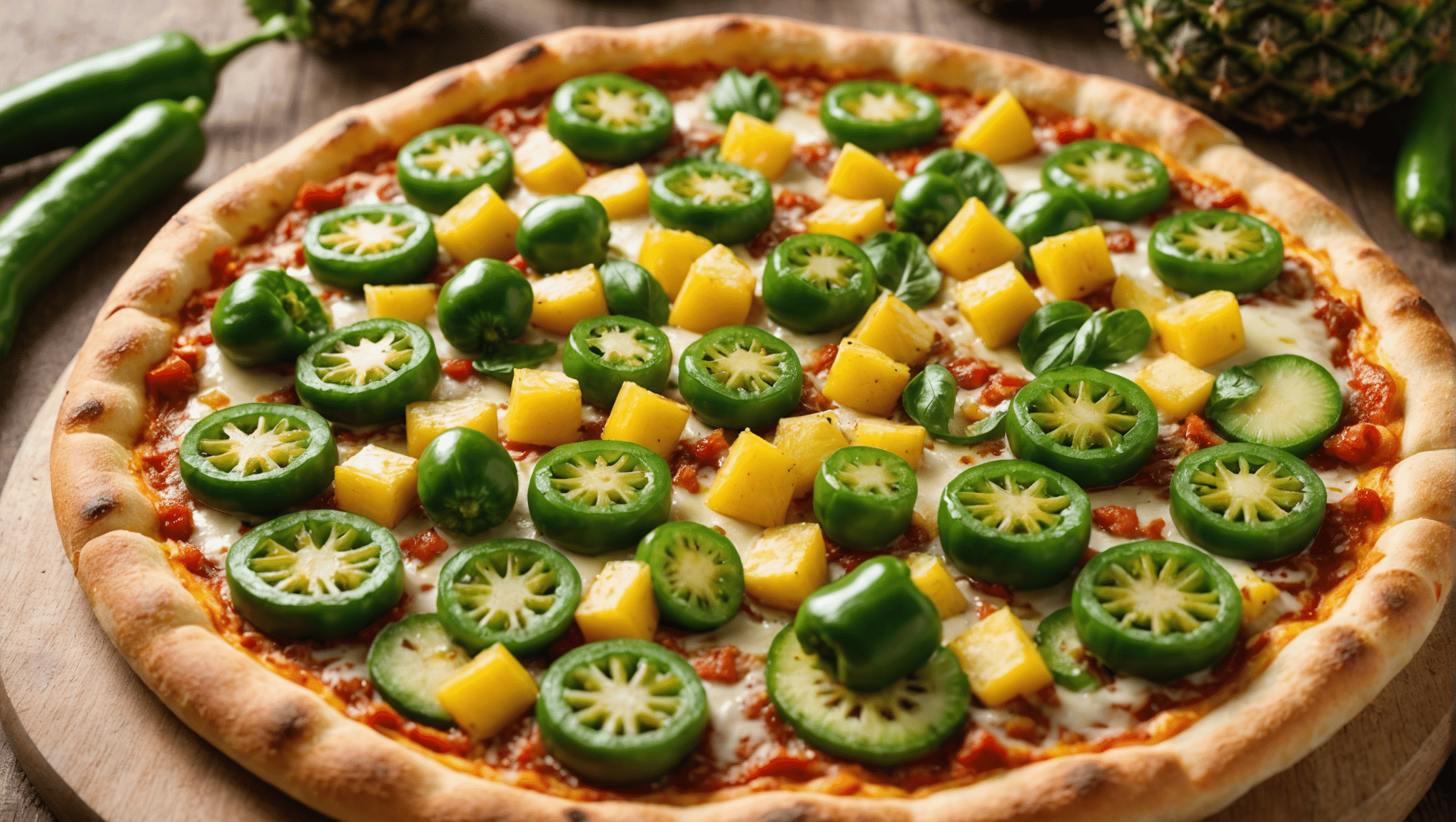 Green Pepper and Pineapple Pizza