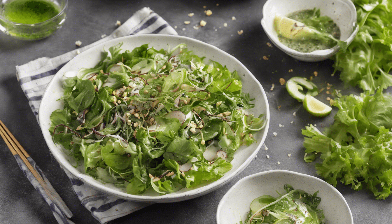 Green Salad with Laver and Sesame Dressing