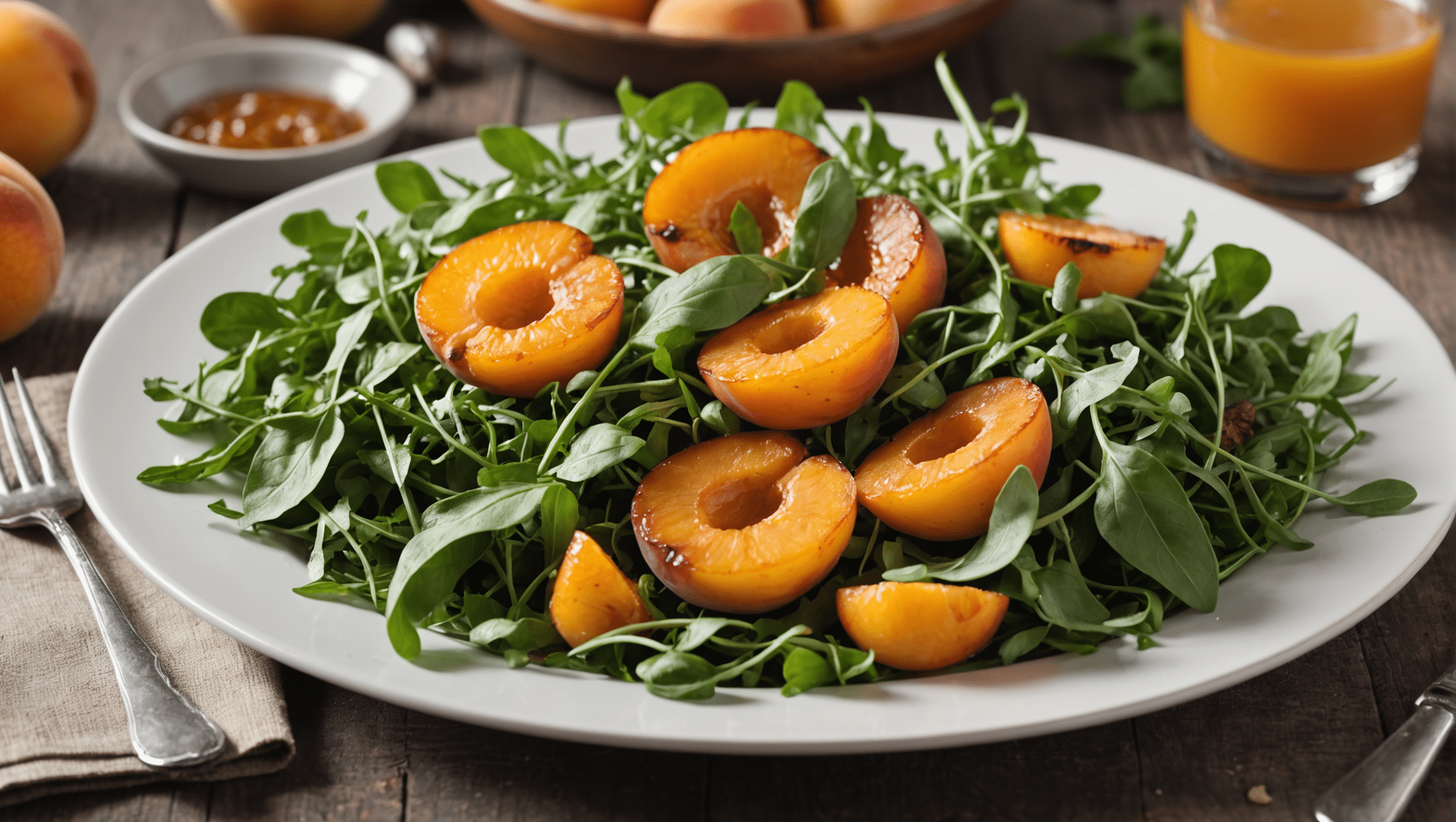 Grilled Apricot and Arugula Salad