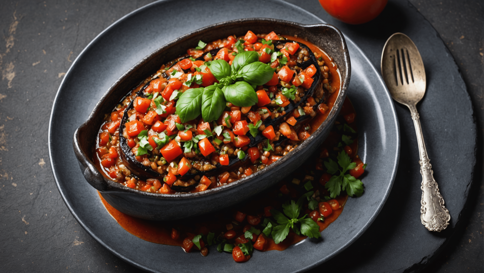 Grilled Aubergine with Tomato Salsa