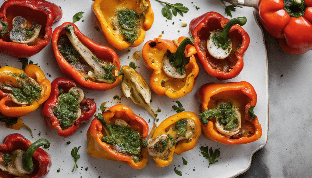 Grilled Bell Peppers with Garlic Herb Oil