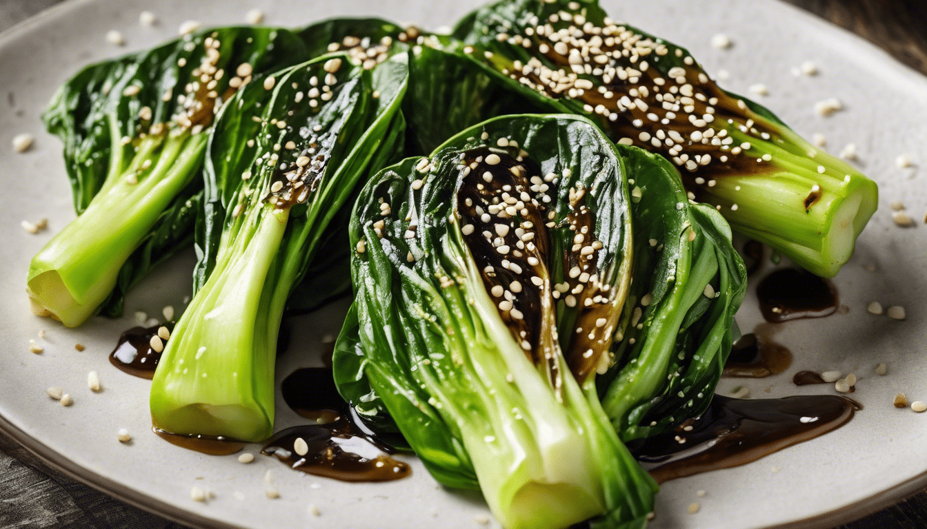 Grilled Bok Choy with Soy Sauce and Sesame Seeds