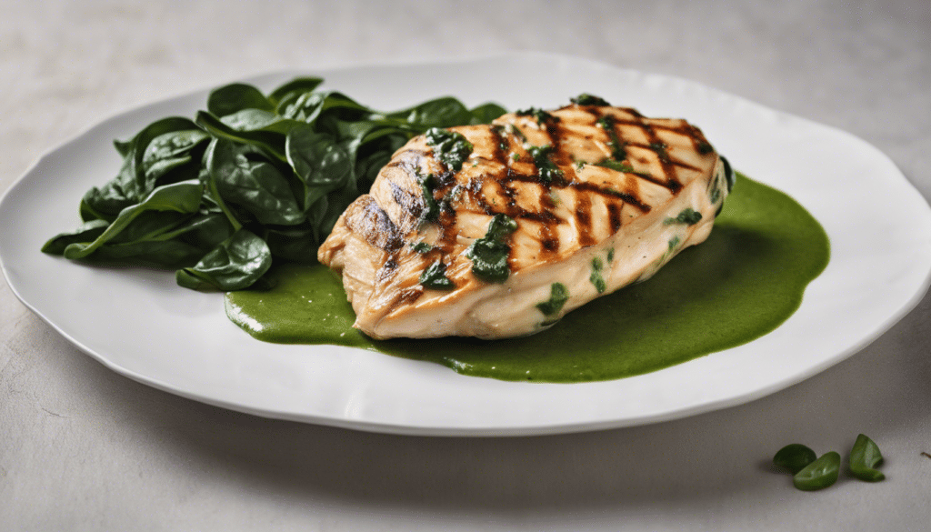 Grilled Chicken with New Zealand Spinach Puree