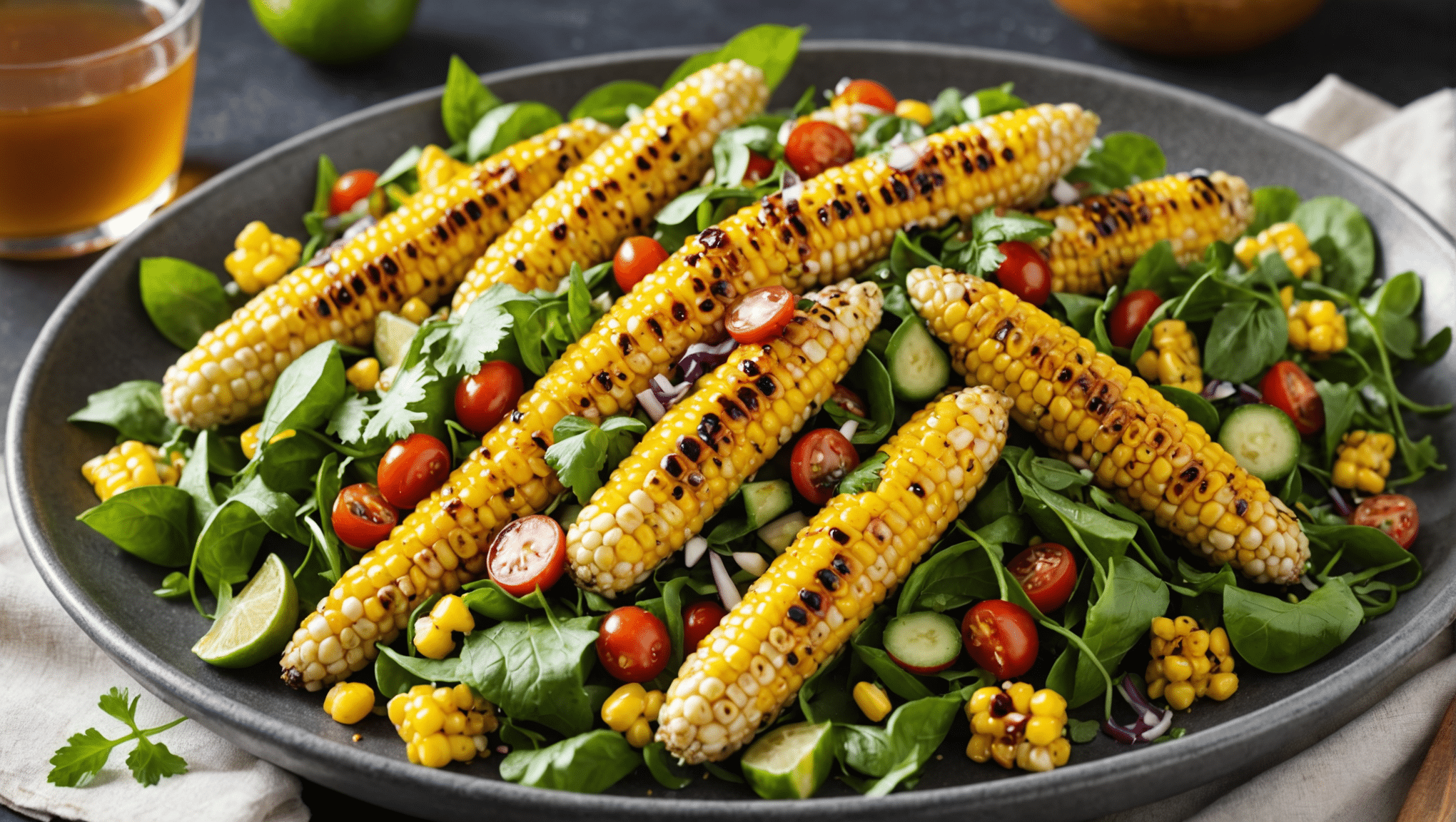 Grilled Corn Salad with Honey Lime Dressing