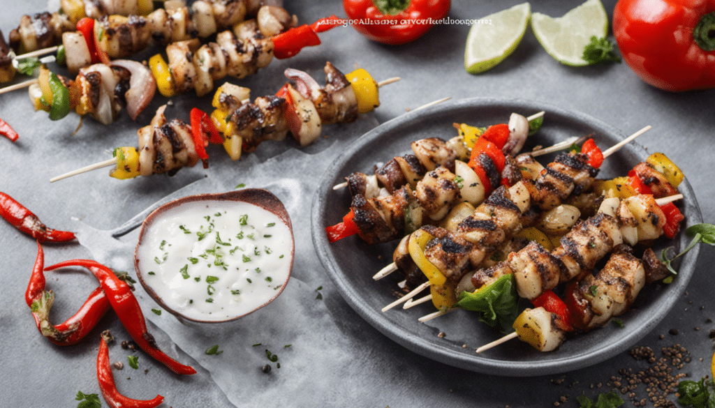 Grilled Egyptian Onion and Pepper Skewers