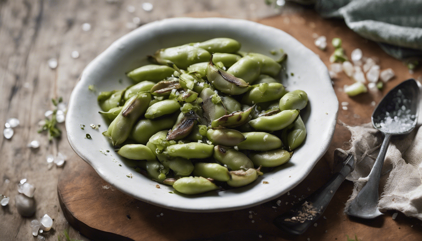 Grilled Fava Beans with Sea Salt
