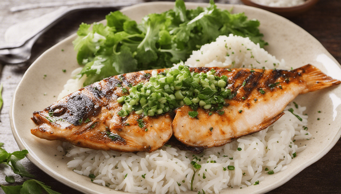 Grilled Fish with Rice Paddy Herb Sauce