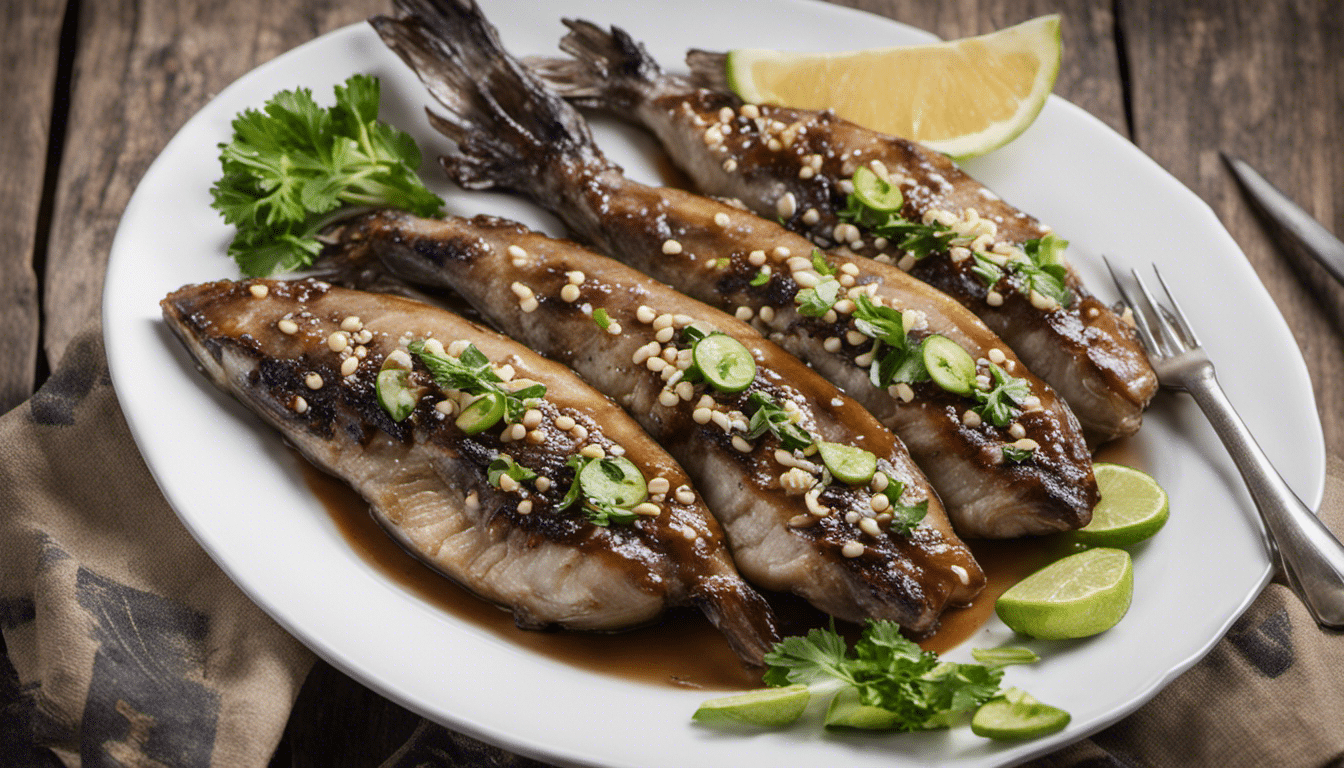 Grilled Gizzard Shad with Soy Ginger Glaze