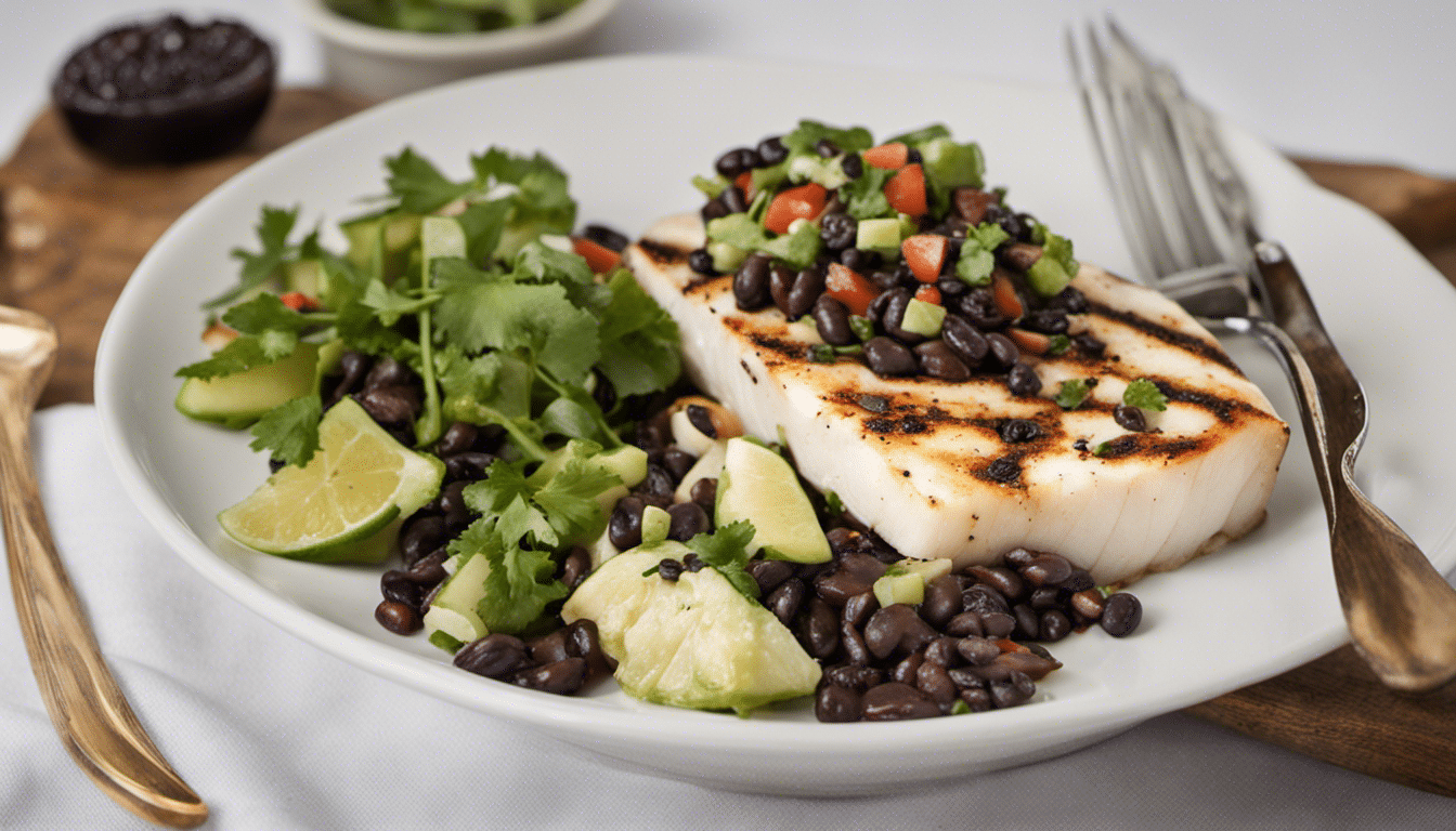 Grilled Halibut with Black Bean Salsa