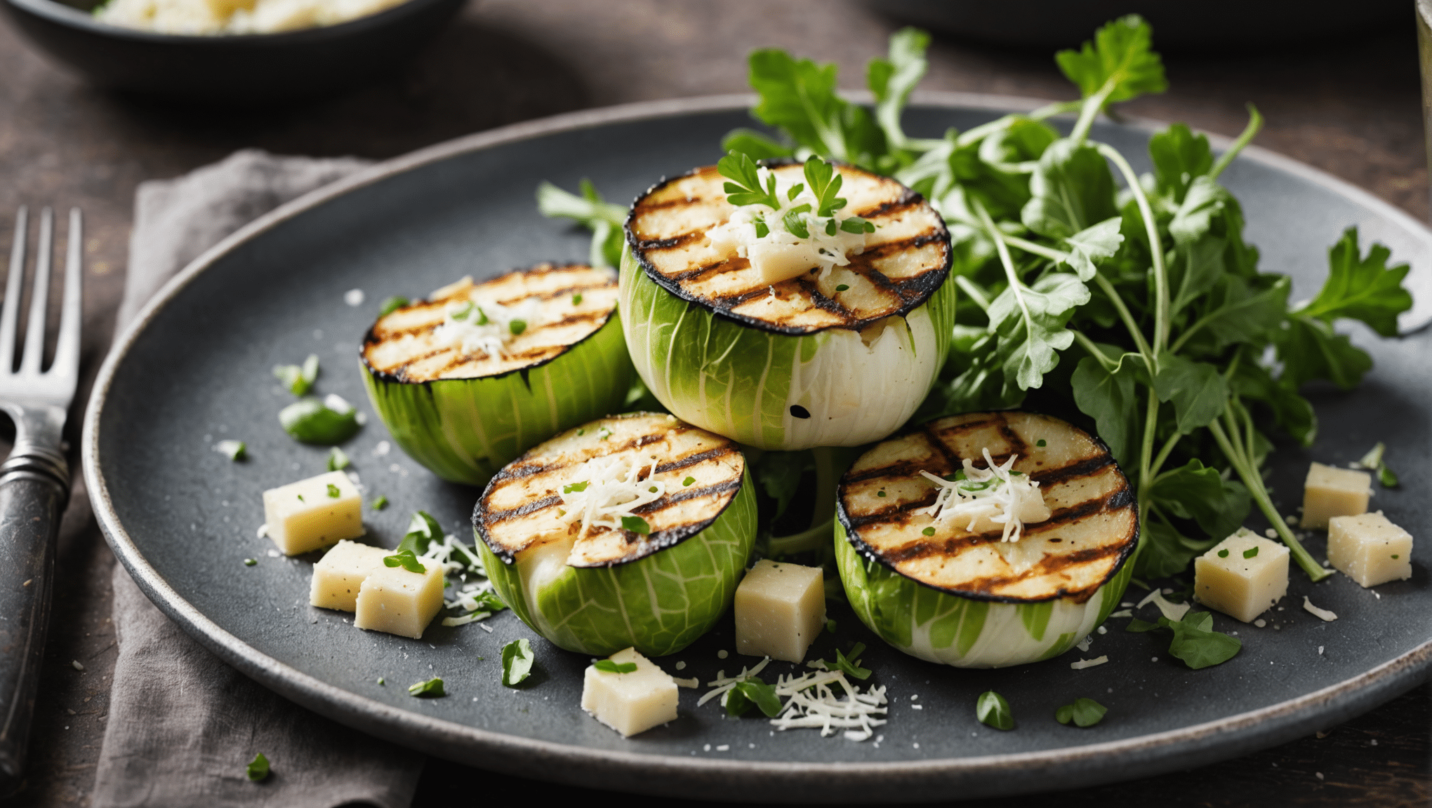 Grilled Kohlrabi with Parmesan