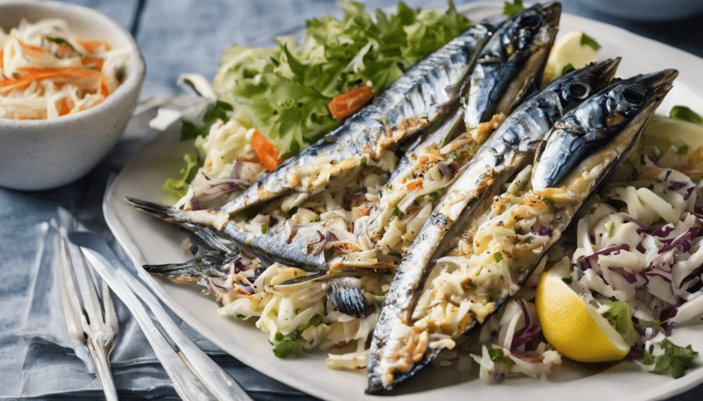Grilled Mackerel with Coleslaw