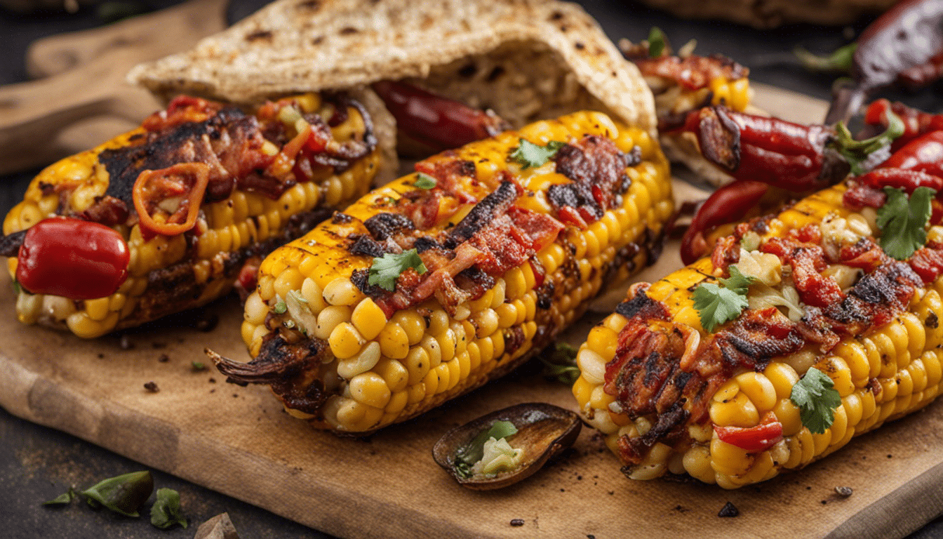 Grilled Maize with Peppers and Chorizo